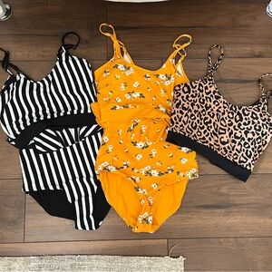 Coral Reef Stylish Swimwear Set - Floral, Striped, Leopard size S